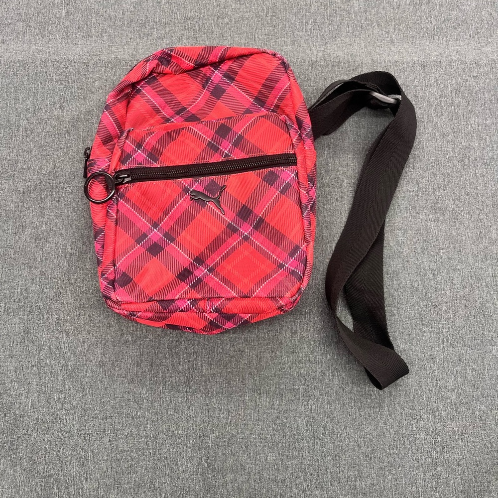 Puma Festival Crossbody Bag Women's Bag Red and Pink Plaid Design